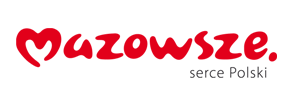 logo - czerwony napis Mazowsze i mniejszą czcionką na szaro Serce Polski