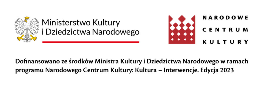 logo Ministerstwa Kultury i Dziedzictwa Narodowego - biały orzeł oraz logo Narodowego Centrum Kultury - czerwona korona