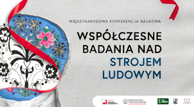 grafika z motywami strojów ludowych i tytułem konferencji