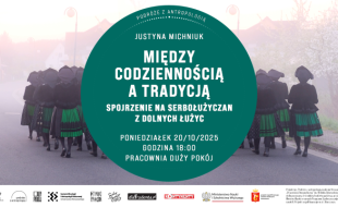 Plakat przedstawia serbołużyczanki ubrane w stroje tradycyjne.
